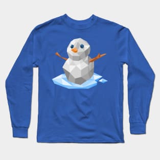 Snowman Low Poly Art Long Sleeve T-Shirt
